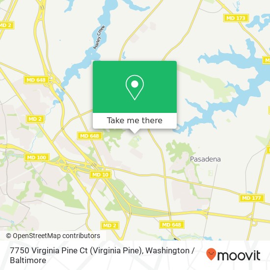Mapa de 7750 Virginia Pine Ct (Virginia Pine), Glen Burnie, MD 21060