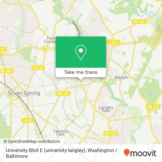 University Blvd E (university langley), Silver Spring, MD 20901 map