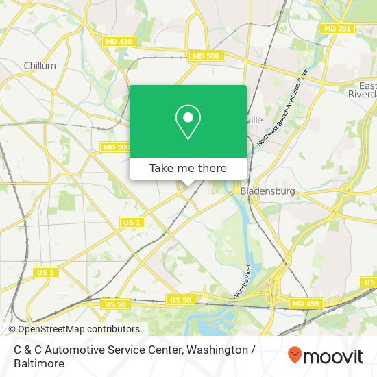 Mapa de C & C Automotive Service Center, 3906 Bunker Hill Rd