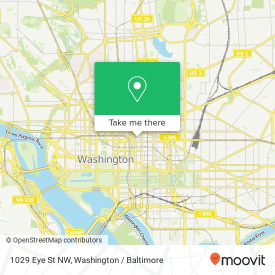 Mapa de 1029 Eye St NW, Washington, DC 20001