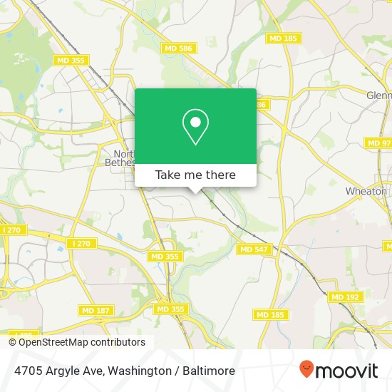 Mapa de 4705 Argyle Ave, Garrett Park, MD 20896