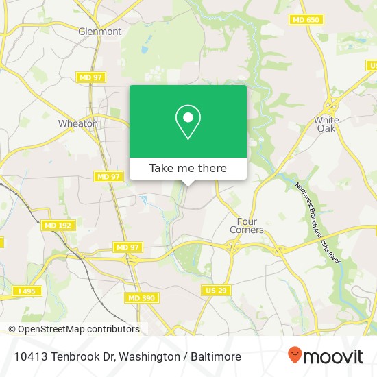Mapa de 10413 Tenbrook Dr, Silver Spring, MD 20901