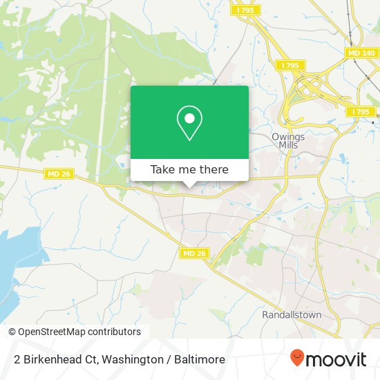 Mapa de 2 Birkenhead Ct, Owings Mills, MD 21117