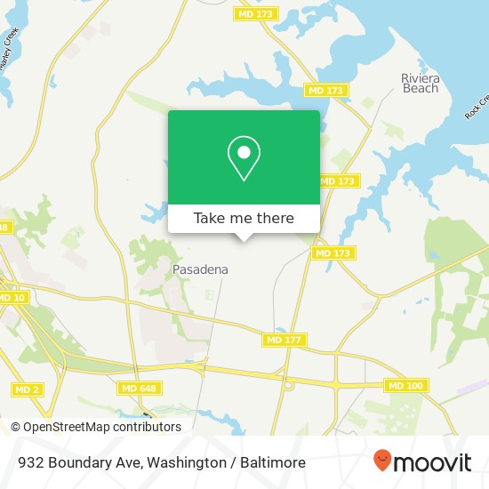 Mapa de 932 Boundary Ave, Pasadena, MD 21122