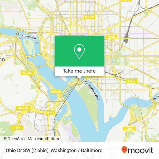 Mapa de Ohio Dr SW (2 ohio), Washington, DC 20024