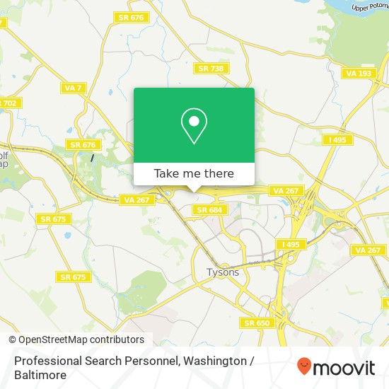 Professional Search Personnel, 8472 Tyco Rd map