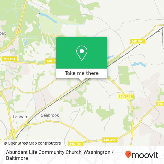 Mapa de Abundant Life Community Church, 10401 Lanham Severn Rd