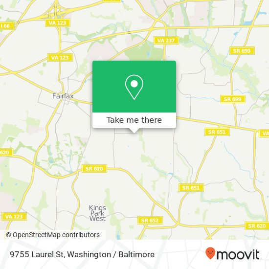 Mapa de 9755 Laurel St, Fairfax, VA 22032