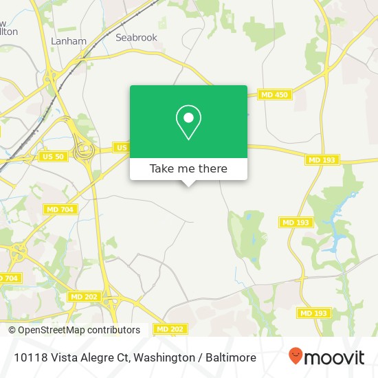 Mapa de 10118 Vista Alegre Ct, Bowie, MD 20721