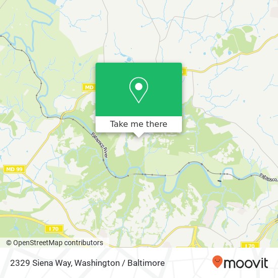 Mapa de 2329 Siena Way, Woodstock, MD 21163
