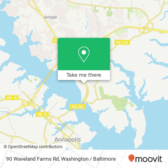 Mapa de 90 Waveland Farms Rd, Annapolis, MD 21409