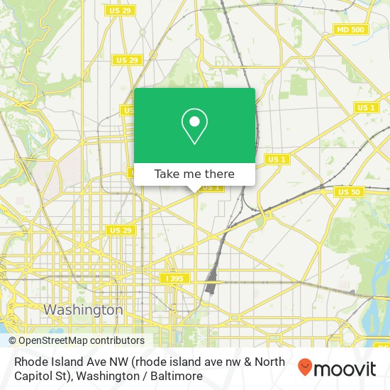 Mapa de Rhode Island Ave NW (rhode island ave nw & North Capitol St), Washington, DC 20002