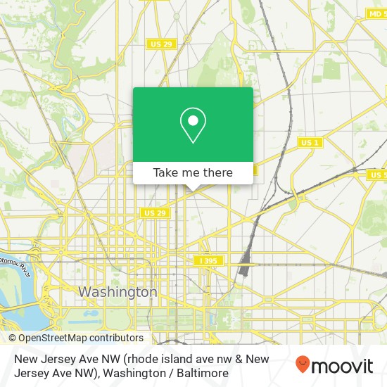 Mapa de New Jersey Ave NW (rhode island ave nw & New Jersey Ave NW), Washington, DC 20001