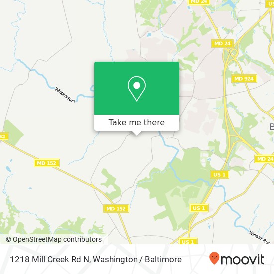 Mapa de 1218 Mill Creek Rd N, Fallston, MD 21047