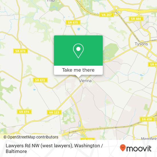 Lawyers Rd NW (west lawyers), Vienna, VA 22180 map