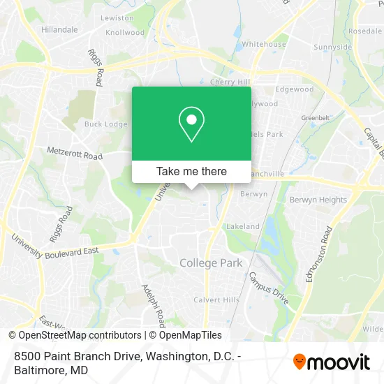 Mapa de 8500 Paint Branch Drive