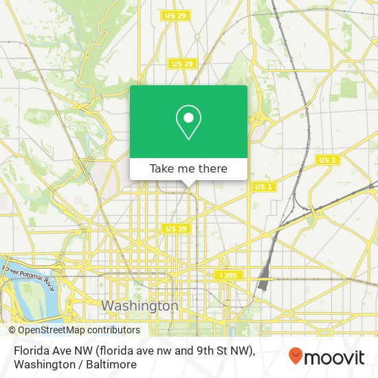 Florida Ave NW (florida ave nw and 9th St NW), Washington, DC 20001 map