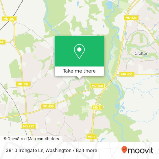 Mapa de 3810 Irongate Ln, Bowie, MD 20715