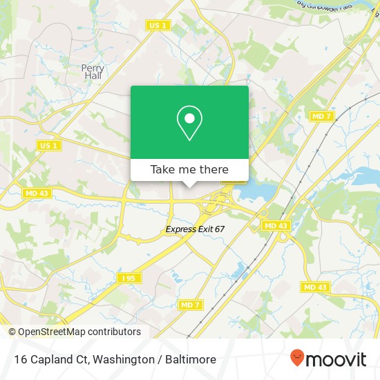 Mapa de 16 Capland Ct, Perry Hall, MD 21128