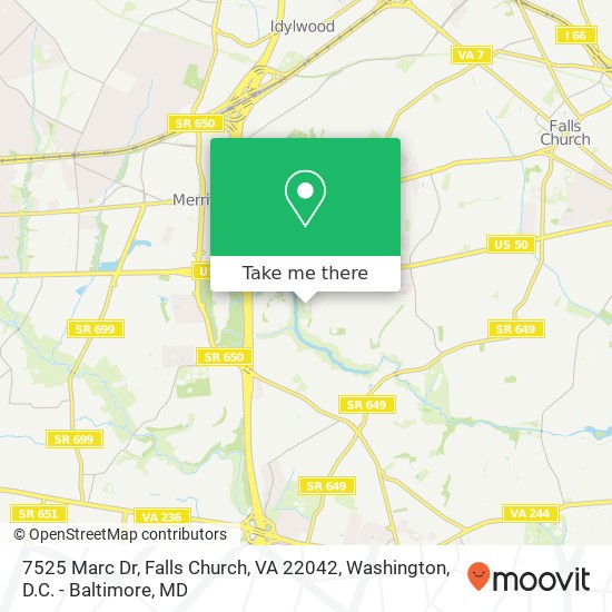 Mapa de 7525 Marc Dr, Falls Church, VA 22042