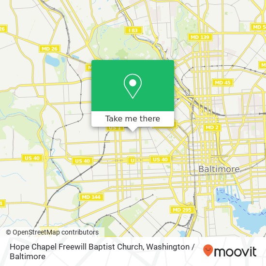 Hope Chapel Freewill Baptist Church, 1425 Riggs Ave map