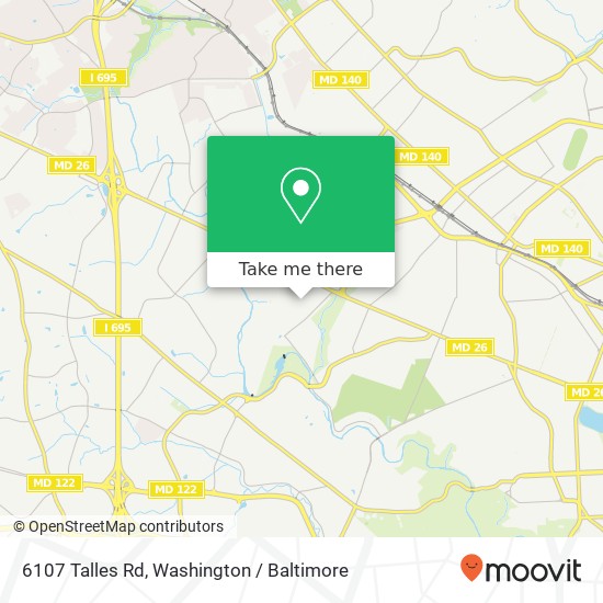 Mapa de 6107 Talles Rd, Gwynn Oak, MD 21207