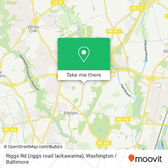 Mapa de Riggs Rd (riggs road lackawanna), Hyattsville, MD 20783