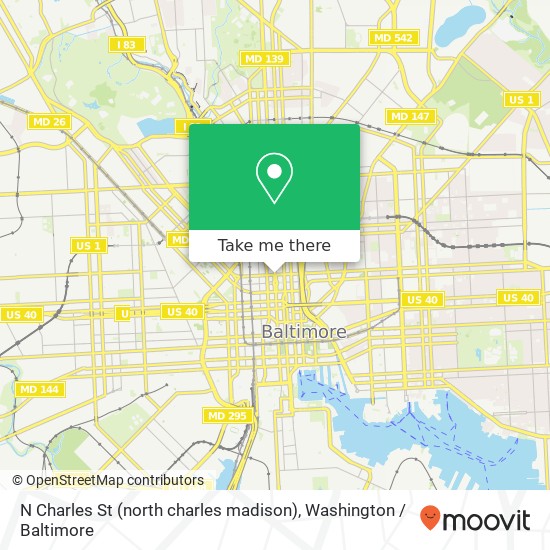 N Charles St (north charles madison), Baltimore, MD 21201 map