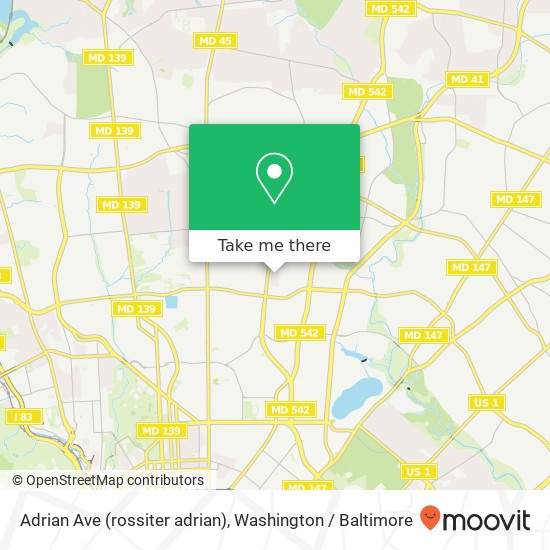 Adrian Ave (rossiter adrian), Baltimore, MD 21239 map