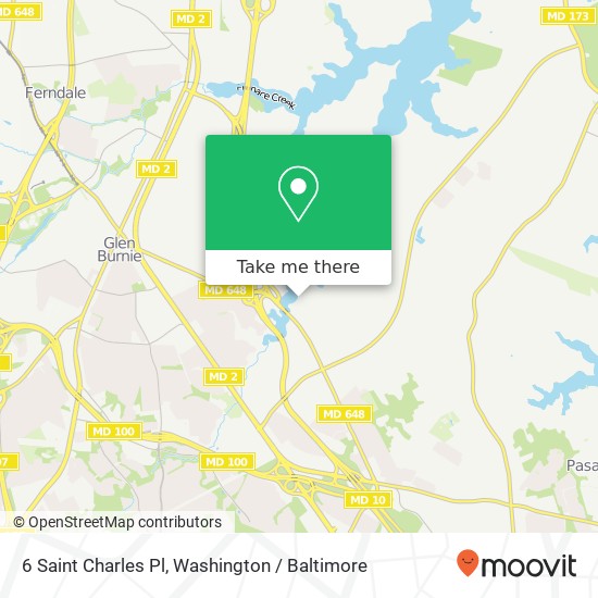 Mapa de 6 Saint Charles Pl, Glen Burnie, MD 21060