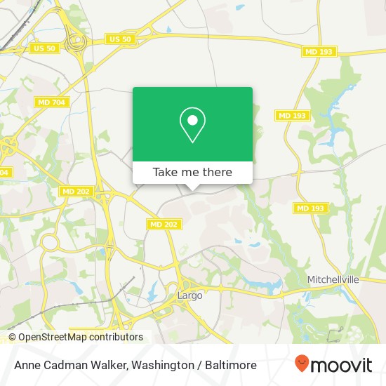 Mapa de Anne Cadman Walker, 10450 Lottsford Rd