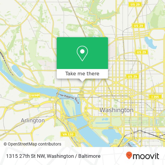 Mapa de 1315 27th St NW, Washington, DC 20007