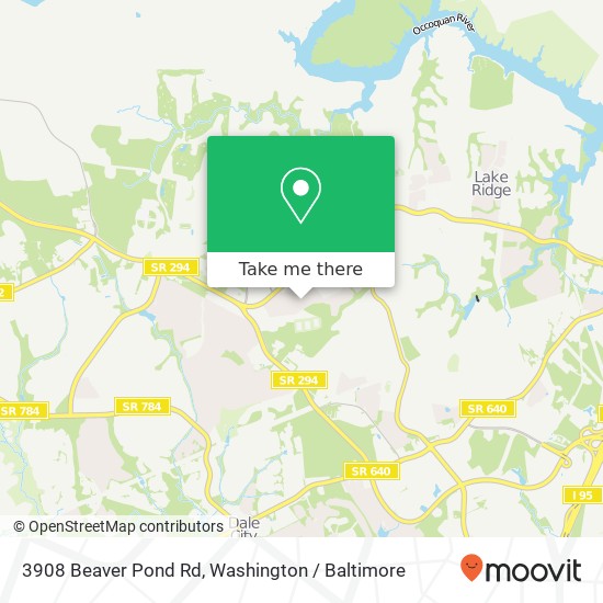 Mapa de 3908 Beaver Pond Rd, Woodbridge, VA 22192