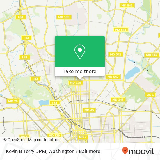 Mapa de Kevin B Terry DPM, 3333 N Calvert St