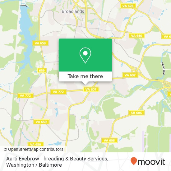 Mapa de Aarti Eyebrow Threading & Beauty Services, 22597 Norwalk Sq