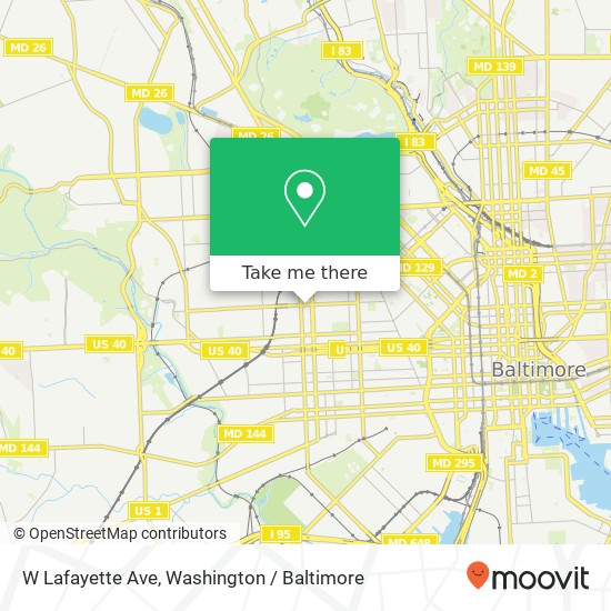 Mapa de W Lafayette Ave, Baltimore (BALTIMORE), MD 21217