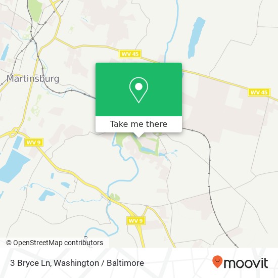 Mapa de 3 Bryce Ln, Martinsburg, WV 25405