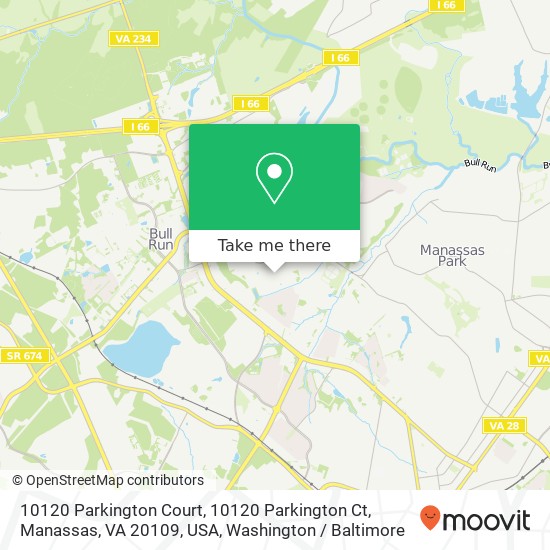10120 Parkington Court, 10120 Parkington Ct, Manassas, VA 20109, USA map