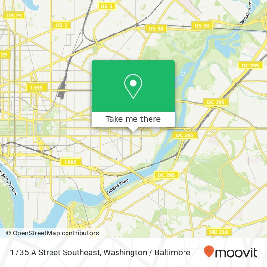 1735 A Street Southeast, 1735 A St SE, Washington, DC 20003, USA map