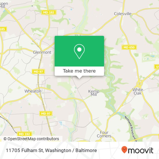 Mapa de 11705 Fulham St, Silver Spring, MD 20902