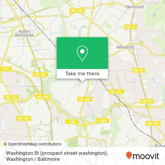 Washington St (prospect street washington), Kensington, MD 20895 map