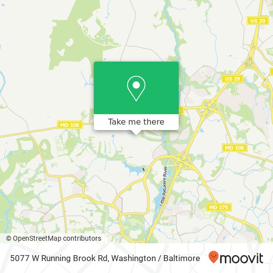Mapa de 5077 W Running Brook Rd, Columbia, MD 21044