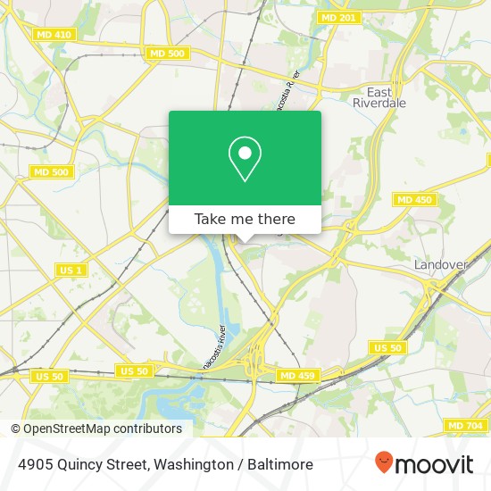 Mapa de 4905 Quincy Street, 4905 Quincy St, Bladensburg, MD 20710, USA