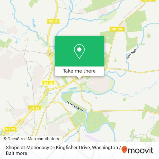 Mapa de Shops at Monocacy @ Kingfisher Drive