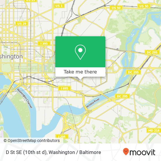 Mapa de D St SE (10th st d), Washington, DC 20003