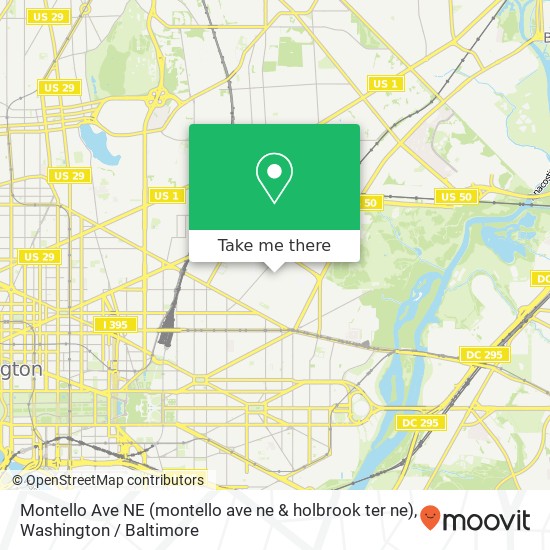 Mapa de Montello Ave NE (montello ave ne & holbrook ter ne), Washington, DC 20002