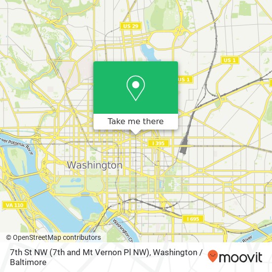 7th St NW (7th and Mt Vernon Pl NW), Washington, DC 20001 map