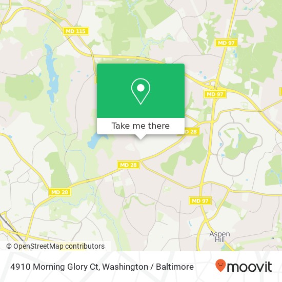 Mapa de 4910 Morning Glory Ct, Rockville, MD 20853