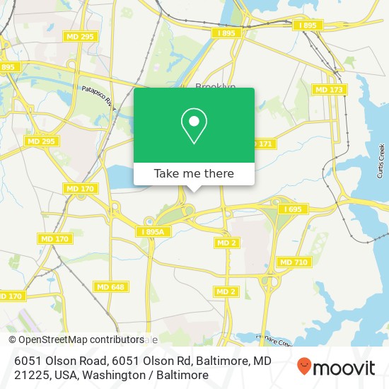 6051 Olson Road, 6051 Olson Rd, Baltimore, MD 21225, USA map