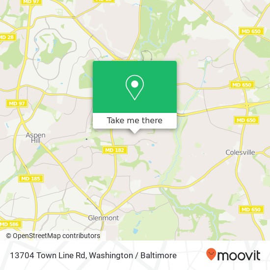 Mapa de 13704 Town Line Rd, Silver Spring, MD 20906